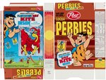 POST "COCOA PEBBLES" FILE COPY CEREAL BOX FLAT WITH "FLINTSTONE BIRD KITE" PREMIUMS.