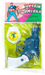 “CAPTAIN AMERICA OFFICIAL MILITIA PATROL” GUN AND BADGE BAGGED PAIR.