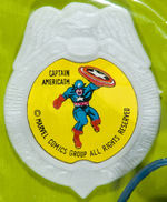 “CAPTAIN AMERICA OFFICIAL MILITIA PATROL” GUN AND BADGE BAGGED PAIR.