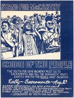 RARE "STAND FOR McCARTHY CHOICE OF THE PEOPLE" SACRAMENTO, CA SINGLE DAY EVENT POSTER.