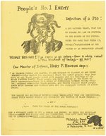 "PEOPLE'S NO. 1 ENEMY DEFINITION OF A PIG" BLACK PANTHER PARTY FLYER.