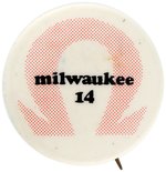 ANTI VIETNAM WAR "MILWAUKEE 14" COLLECTION INCLUDING BUTTON, ARM BAND AND POSTER.