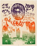 "BILL MILLER FOR MAYOR OF BERKELEY" PSYCHEDELIC CAMPAIGN POSTER.