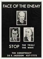 "FACE OF THE ENEMY" HOFFMAN, NIXON AND DALEY CHICAGO 7 TRIAL POSTER.