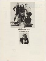 "GIRLS SAY YES TO BOYS WHO SAY NO" TWO SIDED ANTI-VIETNAM WAR POSTER.