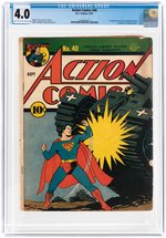 "ACTION COMICS" #40 SEPTEMBER 1941 CGC 4.0 VG (FIRST STAR SPANGLED KID & STRIPESY).