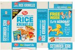 POST "SUGAR SPARKLED RICE KRINKLES" FILE COPY CEREAL BOX FLAT WITH "SO-HI ACROBAT" OFFER & PREMIUM.