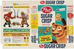 POST "SUGAR CRISP" FILE COPY CEREAL BOX FLAT WITH "CAPTAIN FLINT PIRATE CUT OUTS" OFFER.