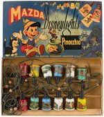 "MAZDA DISNEYLIGHTS - PINOCCHIO" RARE BOXED CHRISTMAS LIGHTS SET.