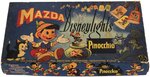 "MAZDA DISNEYLIGHTS - PINOCCHIO" RARE BOXED CHRISTMAS LIGHTS SET.