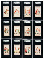 1893 N266 RED CROSS TOBACCO "BOXING POSITIONS AND BOXERS" SGC GRADED LOT OF 16.