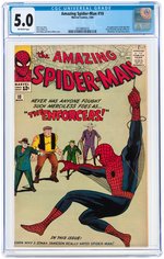 "THE AMAZING SPIDER-MAN" #10 MARCH 1964 CGC 5.0 VG/FINE.