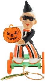 ROSBRO ROSEN HALLOWEEN PARTY GOER MAN CANDY CONTAINER/PULL TOY.