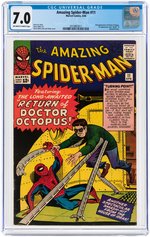 "THE AMAZING SPIDER-MAN" #11 APRIL 1964 CGC 7.0 FINE/VF.