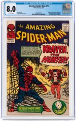 "THE AMAZING SPIDER-MAN" #15 AUGUST 1964 CGC 8.0 VF (FIRST KRAVEN THE HUNTER).