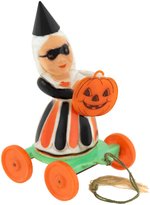 ROSBRO ROSEN HALLOWEEN PARTY GOER WOMAN CANDY CONTAINER/PULL TOY.