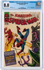 "THE AMAZING SPIDER-MAN" #21 FEBRUARY 1965 CGC 8.0 VF.