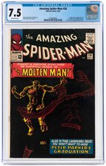 "THE AMAZING SPIDER-MAN" #28 SEPTEMBER 1965 CGC 7.5 VF- (FIRST MOLTEN MAN).