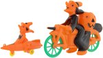 ROSBRO ROSEN WITCHES ON MOTORCYCLE & ROCKET HALLOWEEN CANDY CONTAINER TOY PAIR.