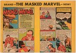 THE MASKED MARVEL "KEEN DETECTIVE FUNNIES" RARE PROMOTIONAL SHEET.