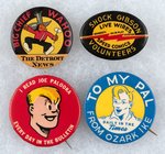 COMIC STRIP/COMIC BOOK PROMOTIONAL BUTTONS LOT OF 4