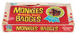 "MONKEES BADGES" DONRUSS GUM CARD DISPLAY BOX WITH PACKS.