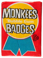 "MONKEES BADGES" DONRUSS GUM CARD DISPLAY BOX WITH PACKS.