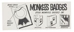 "MONKEES BADGES" DONRUSS GUM CARD DISPLAY BOX WITH PACKS.