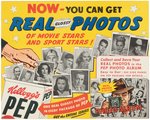 KELLOGG'S "PEP REAL PHOTOS" FILE COPY PREMIUM ADVERTISING SIGN.