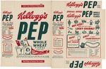 KELLOGG'S "PEP" FILE COPY CEREAL BOX FLAT WITH "REAL PHOTOS" OFFER.