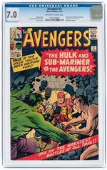 "AVENGERS" #3 JANUARY 1964 CGC 7.0 FINE/VF.