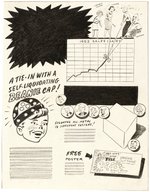 KELLOGG'S "PEP" BUTTONS & BEANIE RELATED RETAILER'S PROMOTIONAL SHEET ORIGINAL ART.