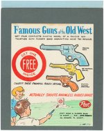 "FAMOUS GUNS OF THE OLD WEST" CEREAL BOX BACK PREMIUM PROTOTYPE ORIGINAL ART.