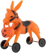 ROSBRO ROSEN HALLOWEEN HORSES & DONKEY WHEELED TOY TRIO.