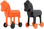 ROSBRO ROSEN HALLOWEEN HORSES & DONKEY WHEELED TOY TRIO.