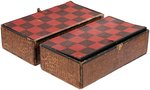 CLEVELAND/THURMAN AND HARRISON/MORTON JUGATE CHECKERBOARD CIGAR BOX.