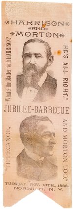 "HARRISON AND MORTON JUBILEE BARBECUE" NEW YORK JUGATE RIBBON.