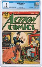 "ACTION COMICS" #14 JULY 1939 CGC .5 POOR.