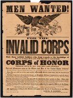 CIVIL WAR INVALID CORPS RECRUITMENT BROADSIDE.