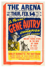 “IN PERSON!  GENE AUTRY WITH CHAMPION AND LITTLE CHAMP” 1952 POSTER.