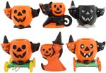 ROSBRO ROSEN HALLOWEEN WITCH & CATS CANDY CONTAINER/TOY LOT.