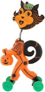 ROSBRO ROSEN HALLOWEEN CAT WITH SPRING-MOUNTED HEAD TOY/DECORATION (FEMALE).