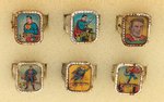 "SUPERMAN ACTION RING" 1960s SET WITH VENDING PAPER.