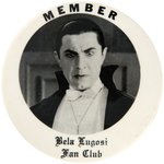 "BELA LUGOSI FAN CLUB" BUTTON & MEMBERSHIP CARD.