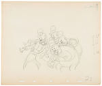 MOTHER GOOSE GOES HOLLYWOOD PRODUCTION DRAWING PAIR FEATURING CAB CALLOWAY & HIS BAND.