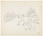 MOTHER GOOSE GOES HOLLYWOOD PRODUCTION DRAWING PAIR FEATURING CAB CALLOWAY & HIS BAND.