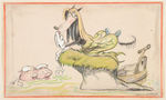 FERDINAND HORVATH SIGNED PRACTICAL PIG STORYBOARD DRAWING.