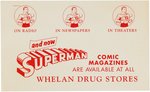 "SUPERMAN" WHELAN DRUG STORES ADVERTISING SIGN.