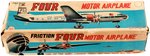 LINEMAR PAN AMERICAN "FOUR MOTOR AIRPLANE" BOXED FRICTION TOY.