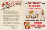 "DAVY CROCKETT CLOTH PATCHES" PREMIUM SET WITH RETAILER'S LETTER, FOLDER & ADVERTISING SIGN.